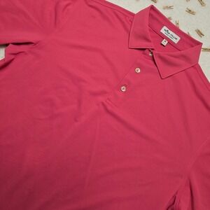 Peter Millar Summer Comfort Polo Shirt Pink Short Sleeve Medium Performance Golf